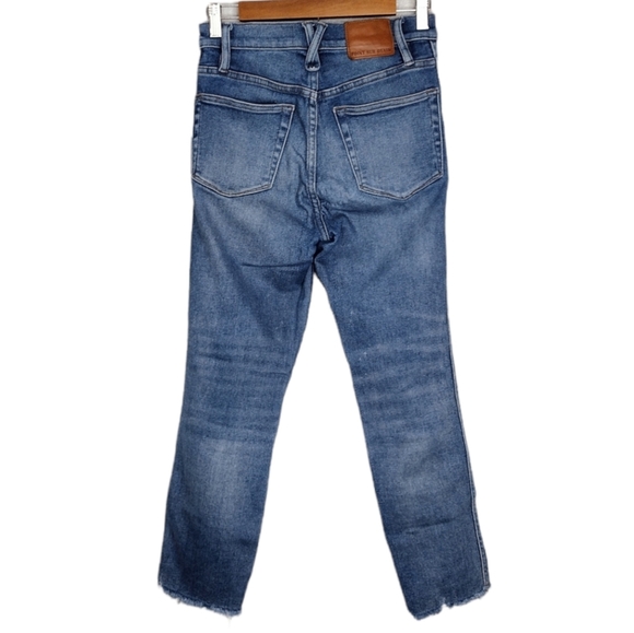 Point Sur Women's Denim Distressed High Tower Straight Jeans Size 27P - Picture 2 of 16